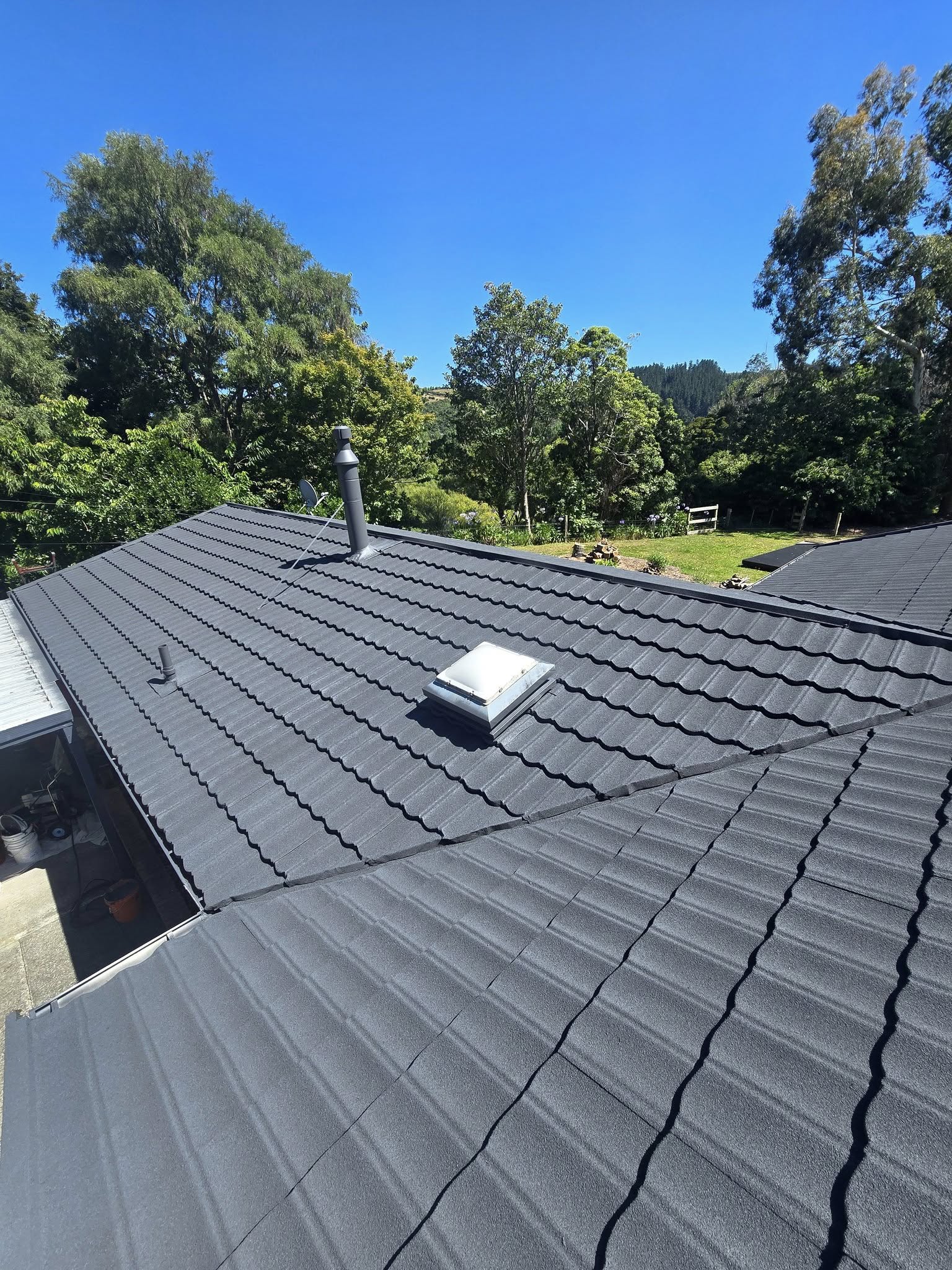 A-frame house with sheep