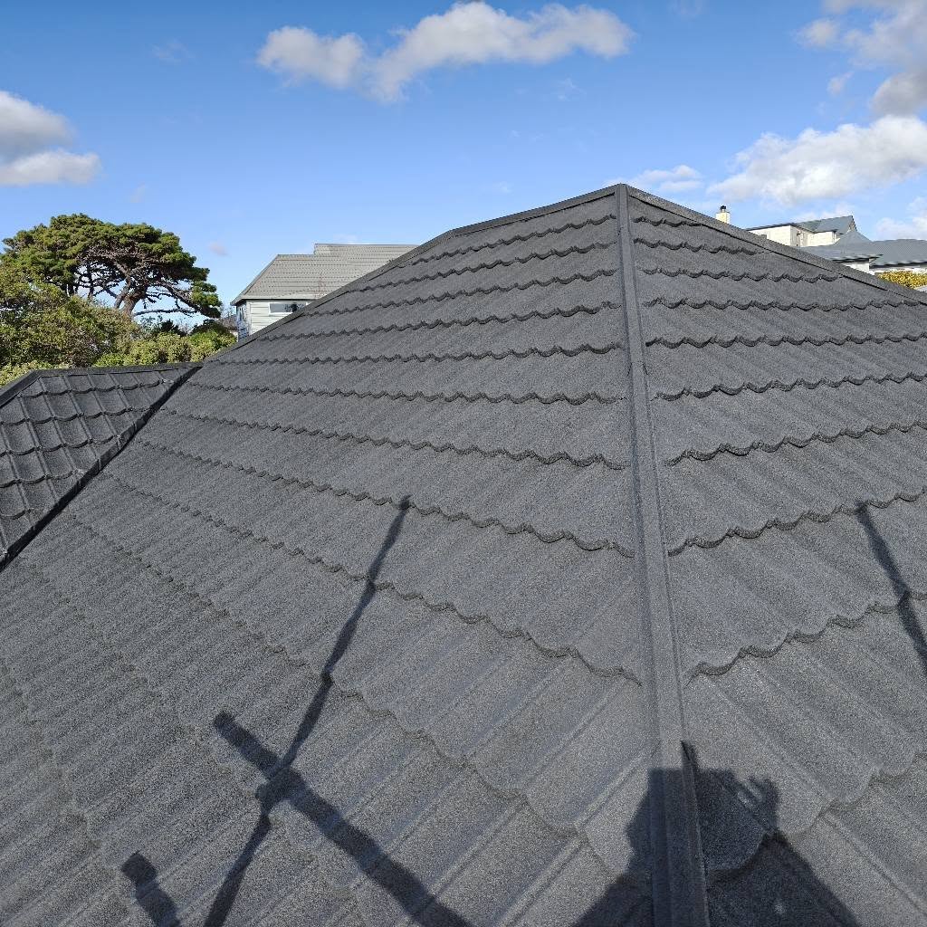 A-frame house with new roof